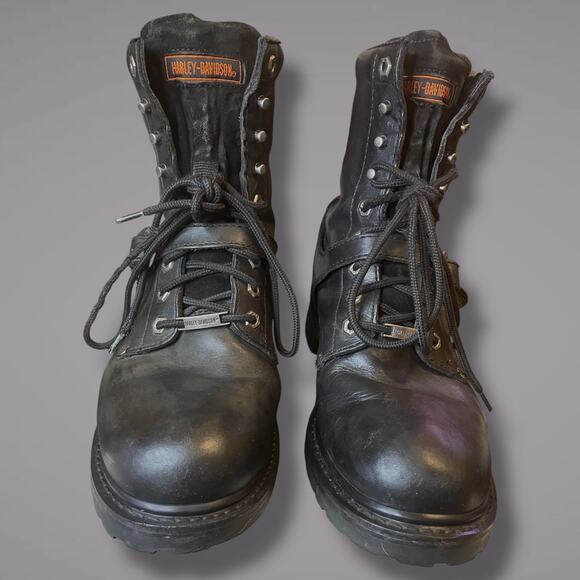 Men's 10.5  HARLEY DAVIDSON Faded Glory Motorcycle Boots VGUC - Picture 1 of 16
